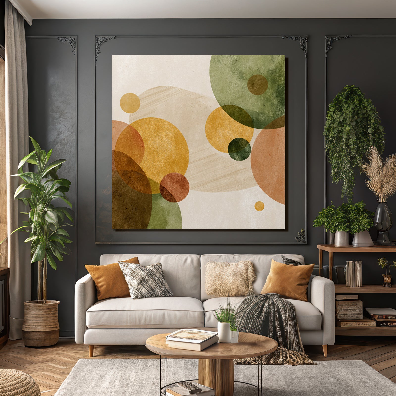 Abstract Circles Warm Tones Texture Background