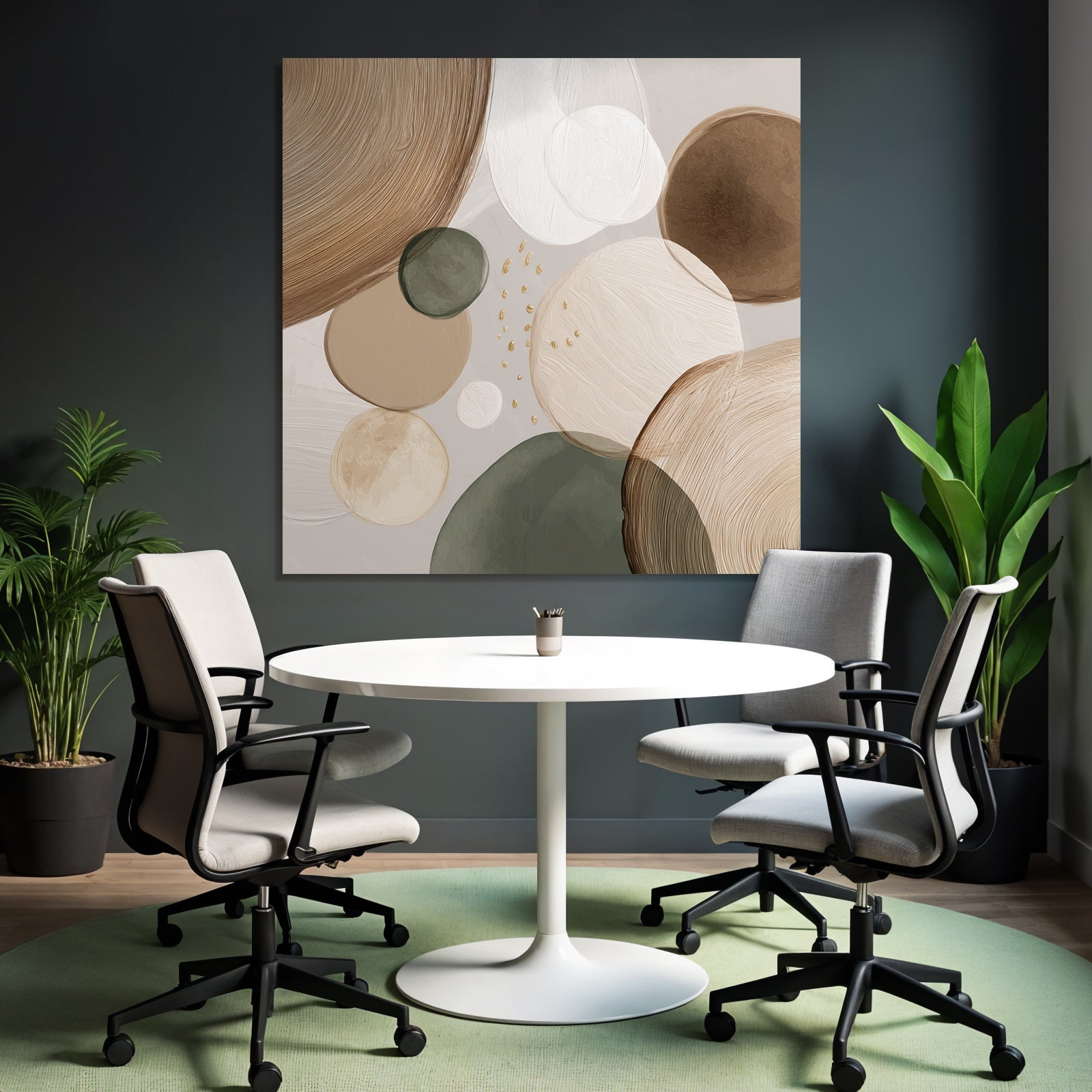 Abstract Circular Shapes Earthy Tones Design