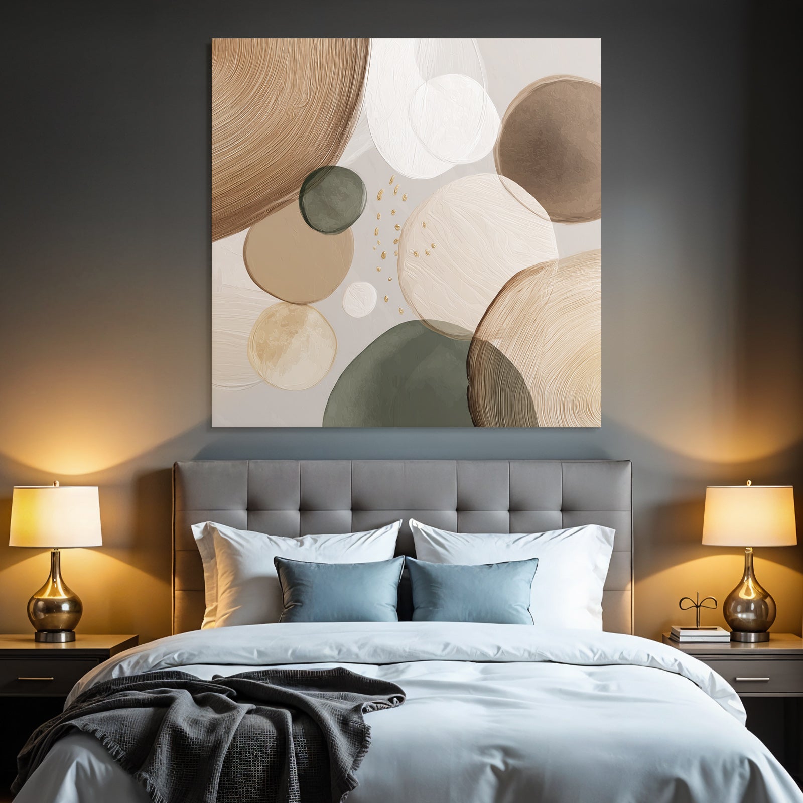 Abstract Circular Shapes Earthy Tones Design