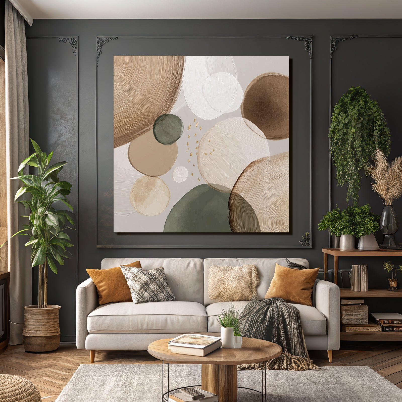 Abstract Circular Shapes Earthy Tones Design