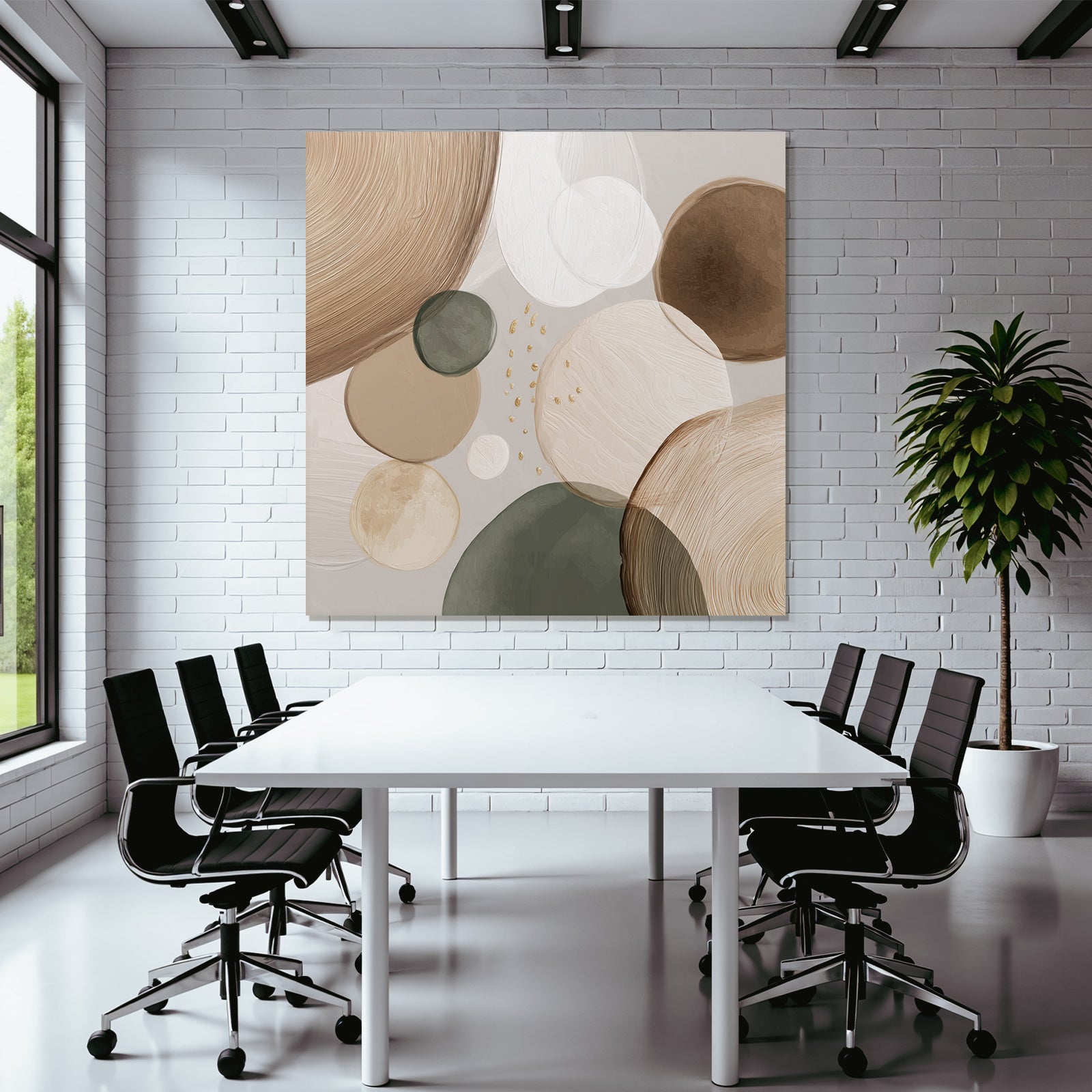 Abstract Circular Shapes Earthy Tones Design
