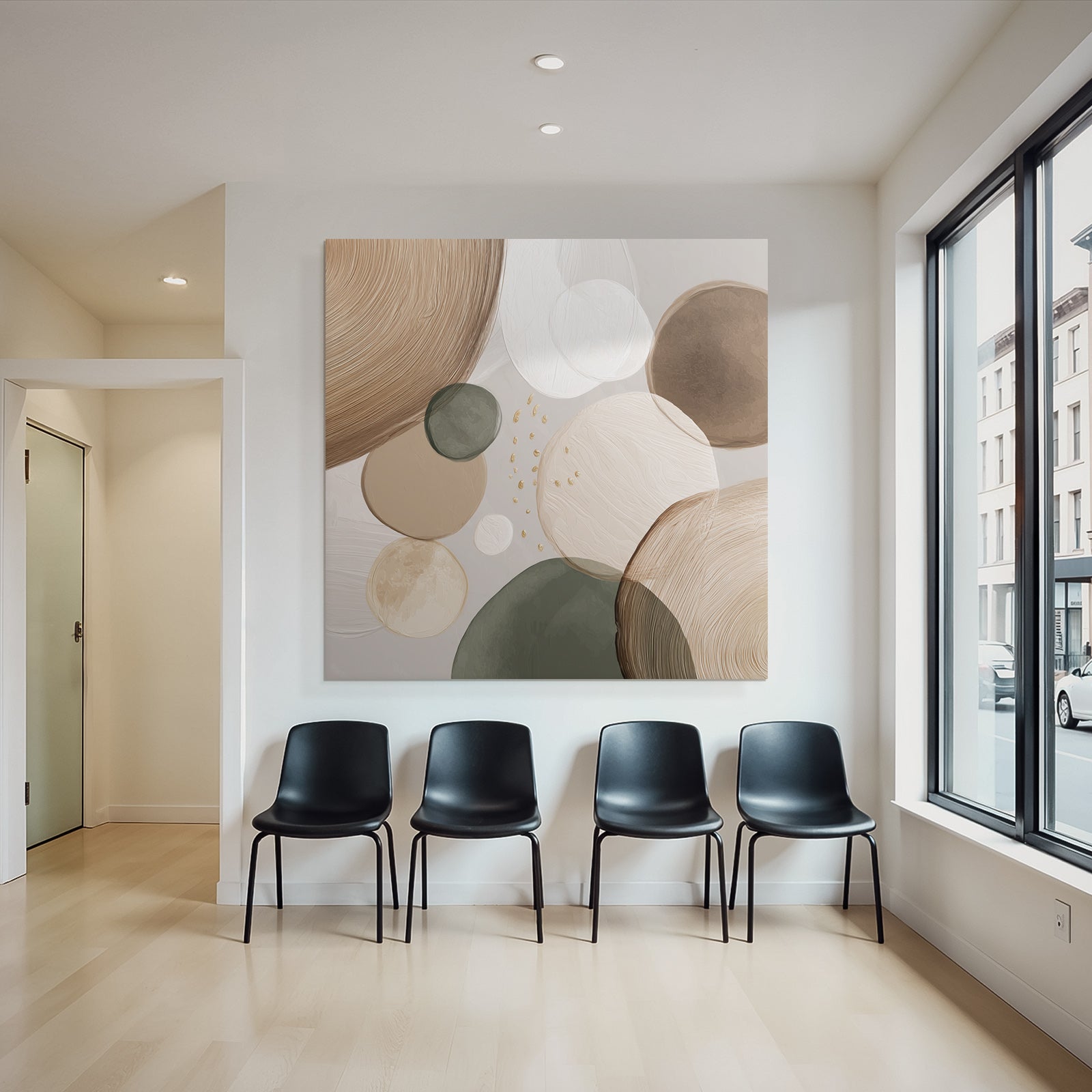 Abstract Circular Shapes Earthy Tones Design