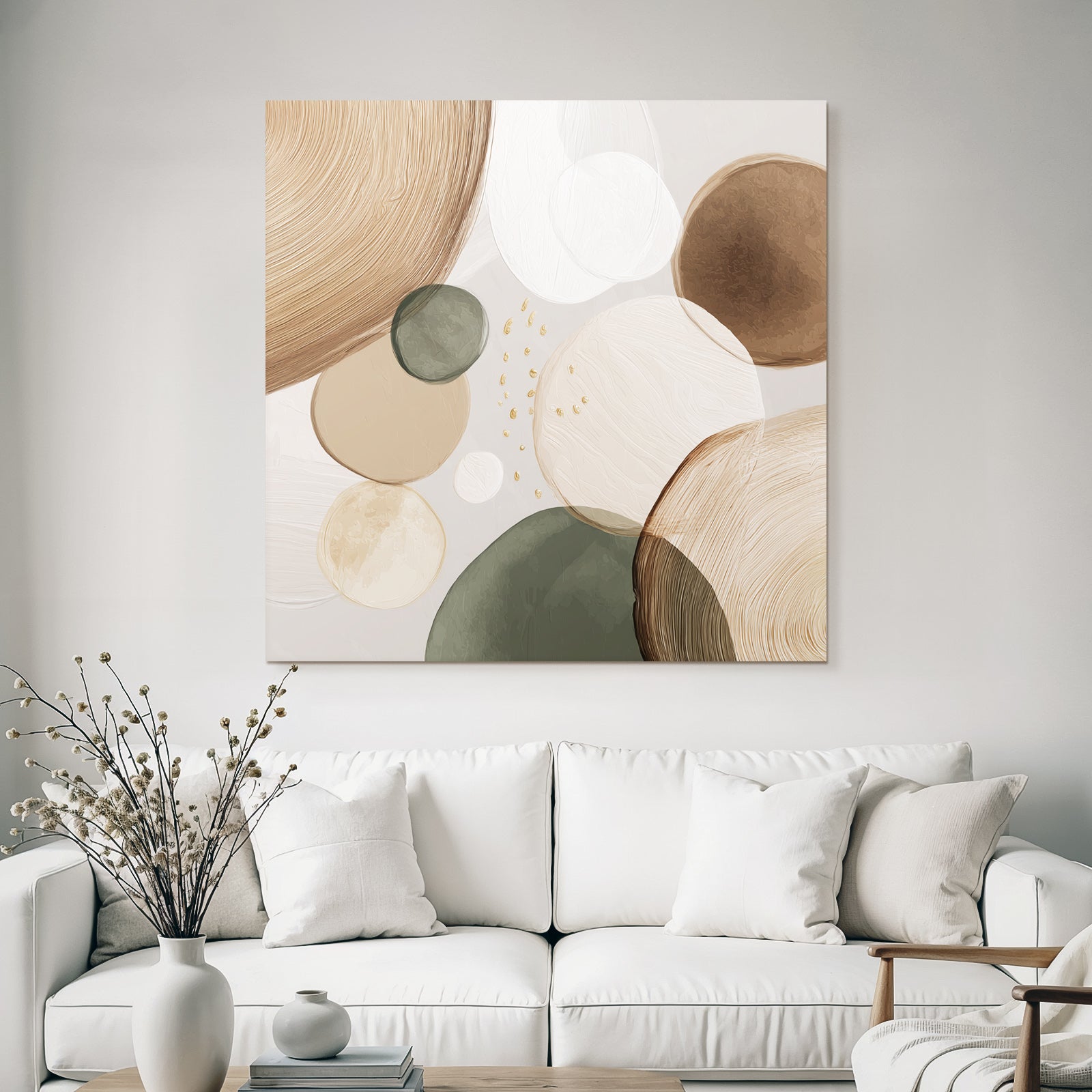 Abstract Circular Shapes Earthy Tones Design