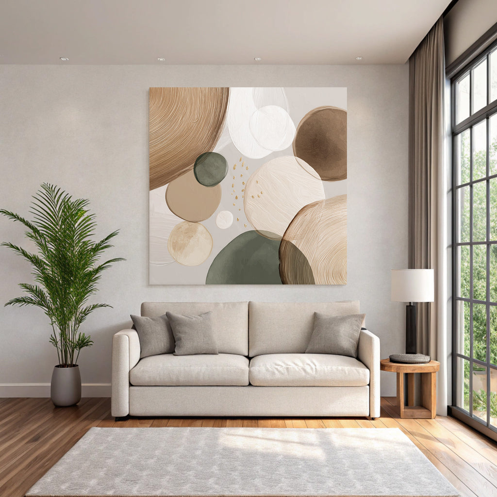 Abstract Circular Shapes Earthy Tones Design