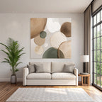Abstract Circular Shapes Earthy Tones Design