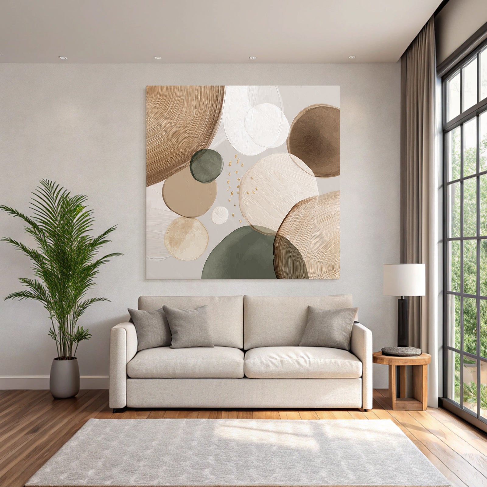 Abstract Circular Shapes Earthy Tones Design