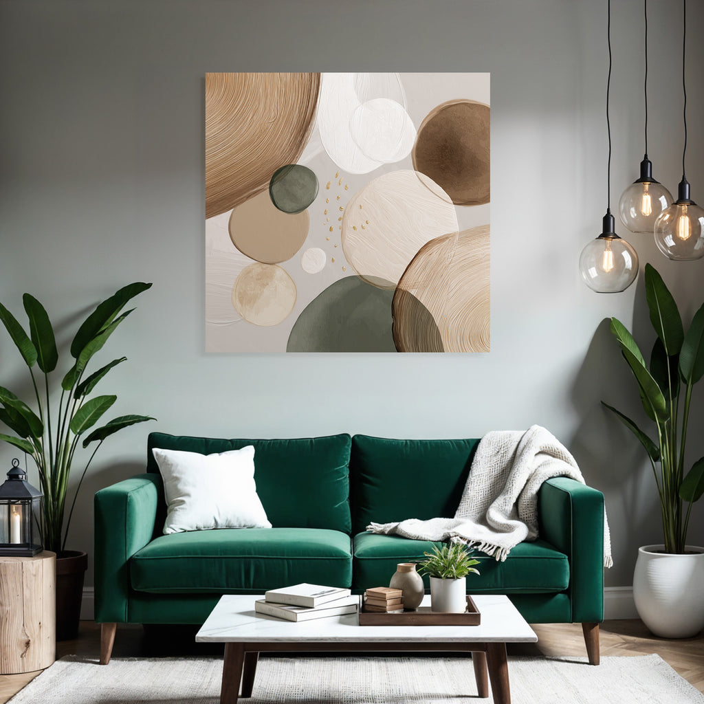Abstract Circular Shapes Earthy Tones Design