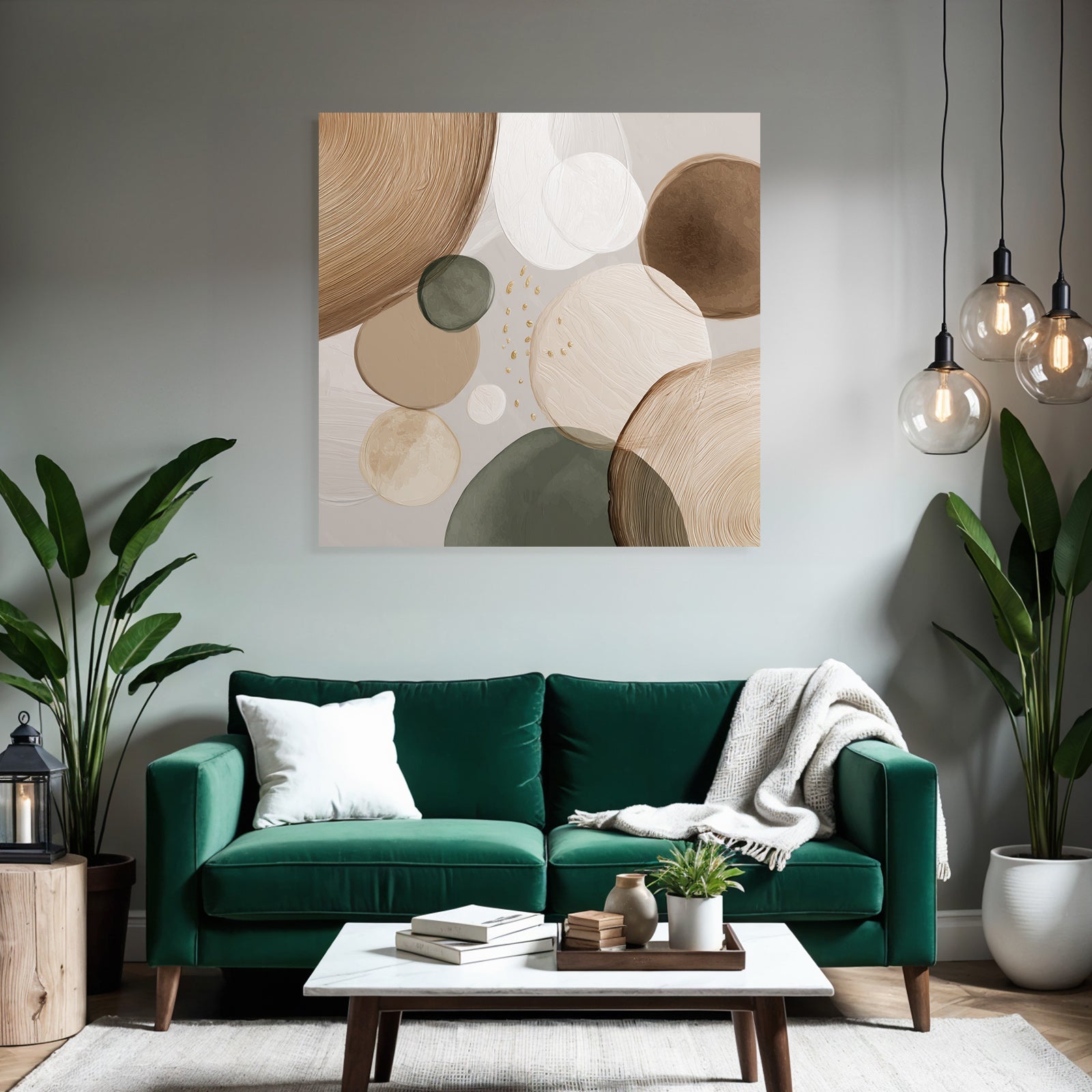Abstract Circular Shapes Earthy Tones Design