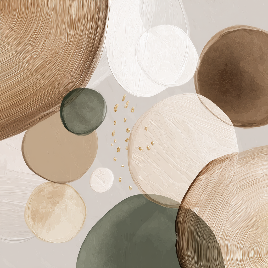 Abstract Circular Shapes Earthy Tones Design | Japandi | Einrichtungsstile
