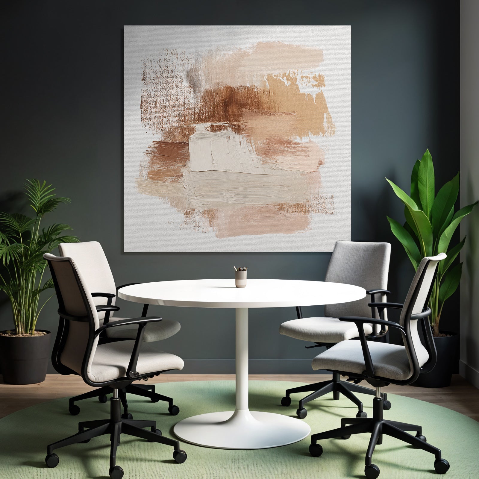 Abstract Composition Earthy Colors Brushstroke Texture Canvas