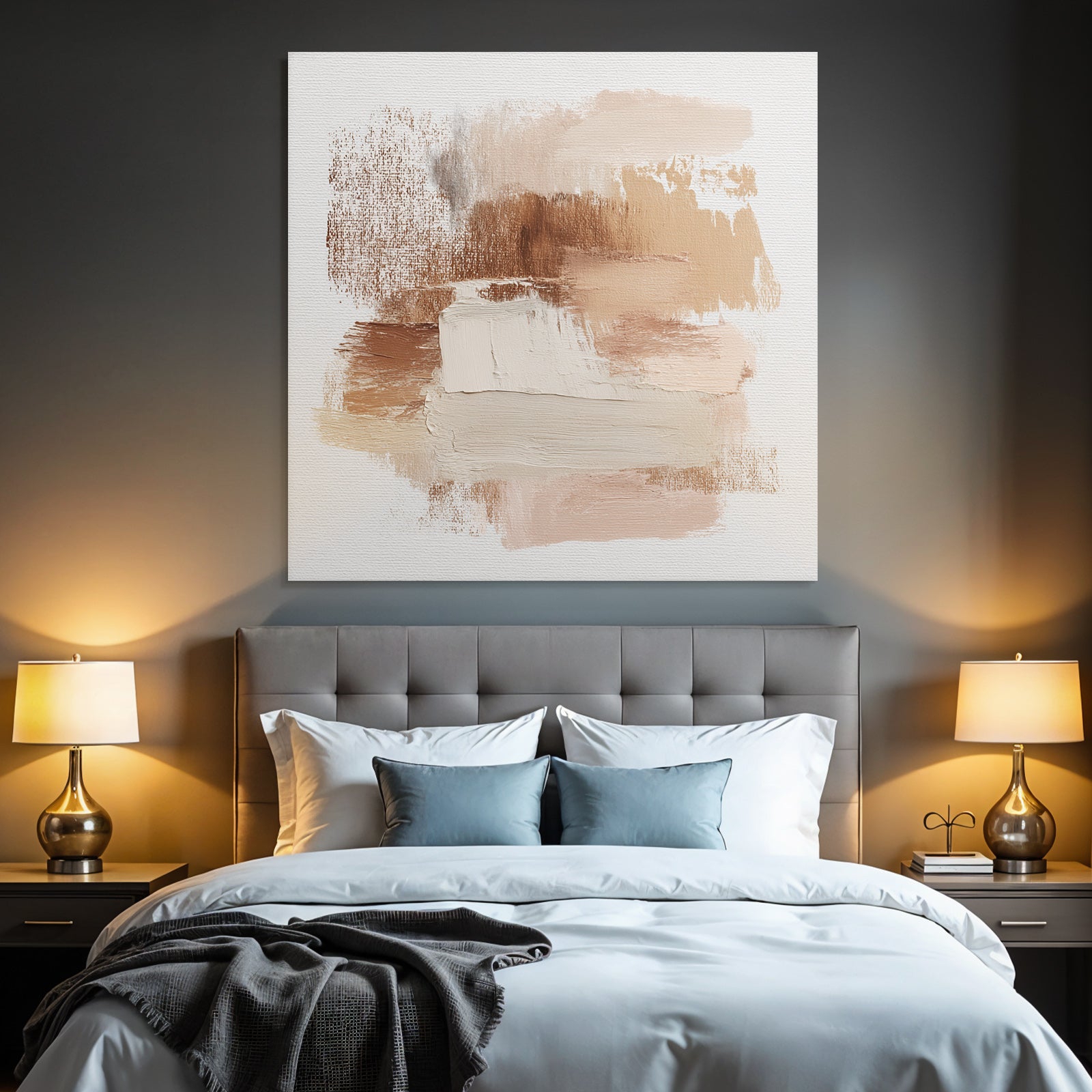 Abstract Composition Earthy Colors Brushstroke Texture Canvas