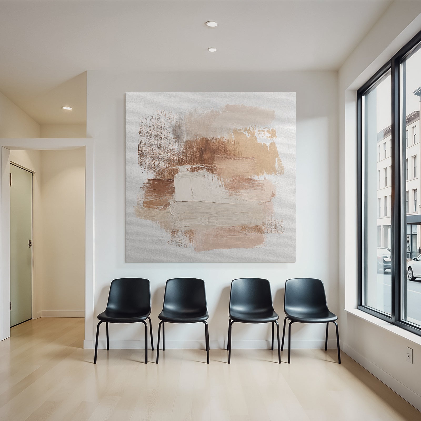 Abstract Composition Earthy Colors Brushstroke Texture Canvas