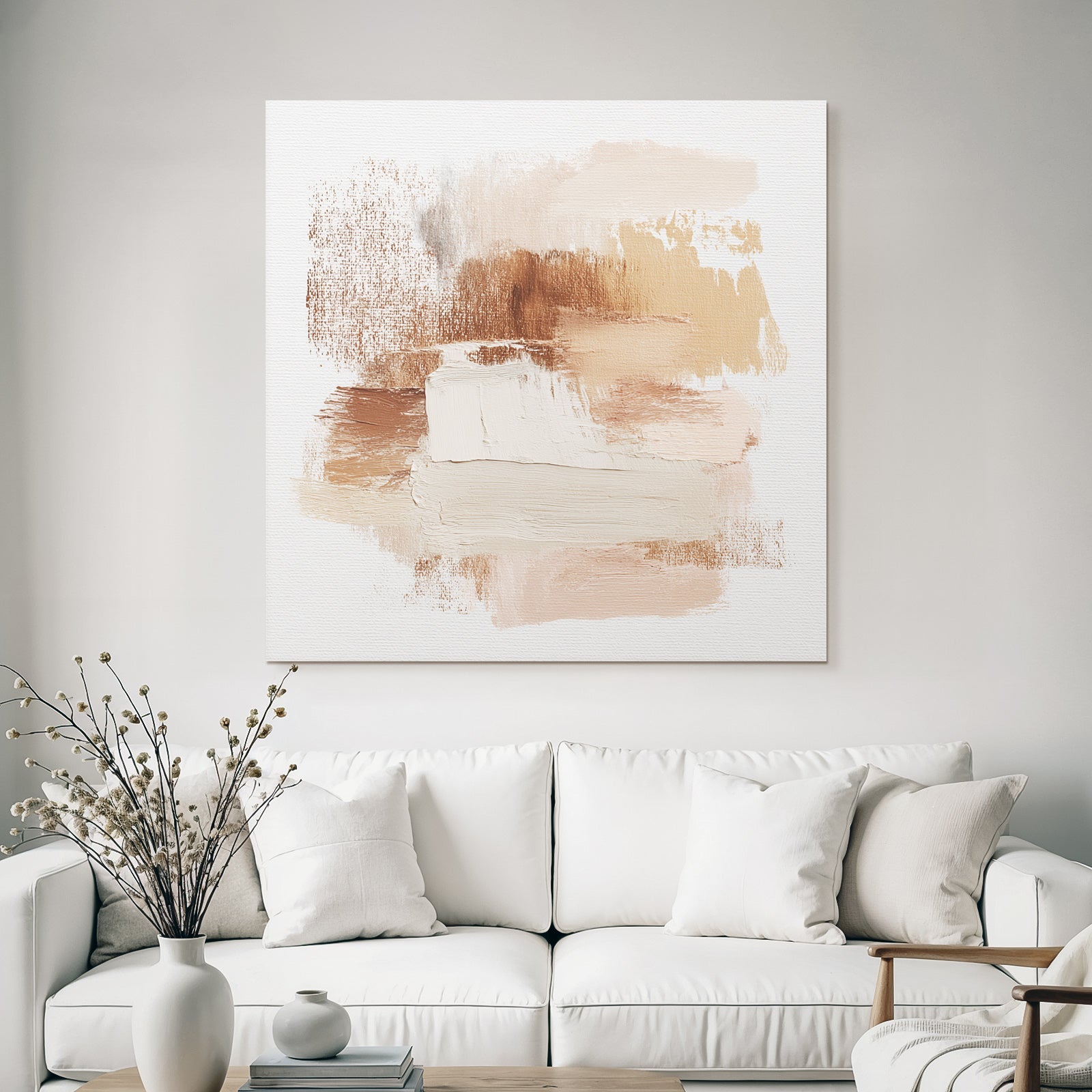 Abstract Composition Earthy Colors Brushstroke Texture Canvas