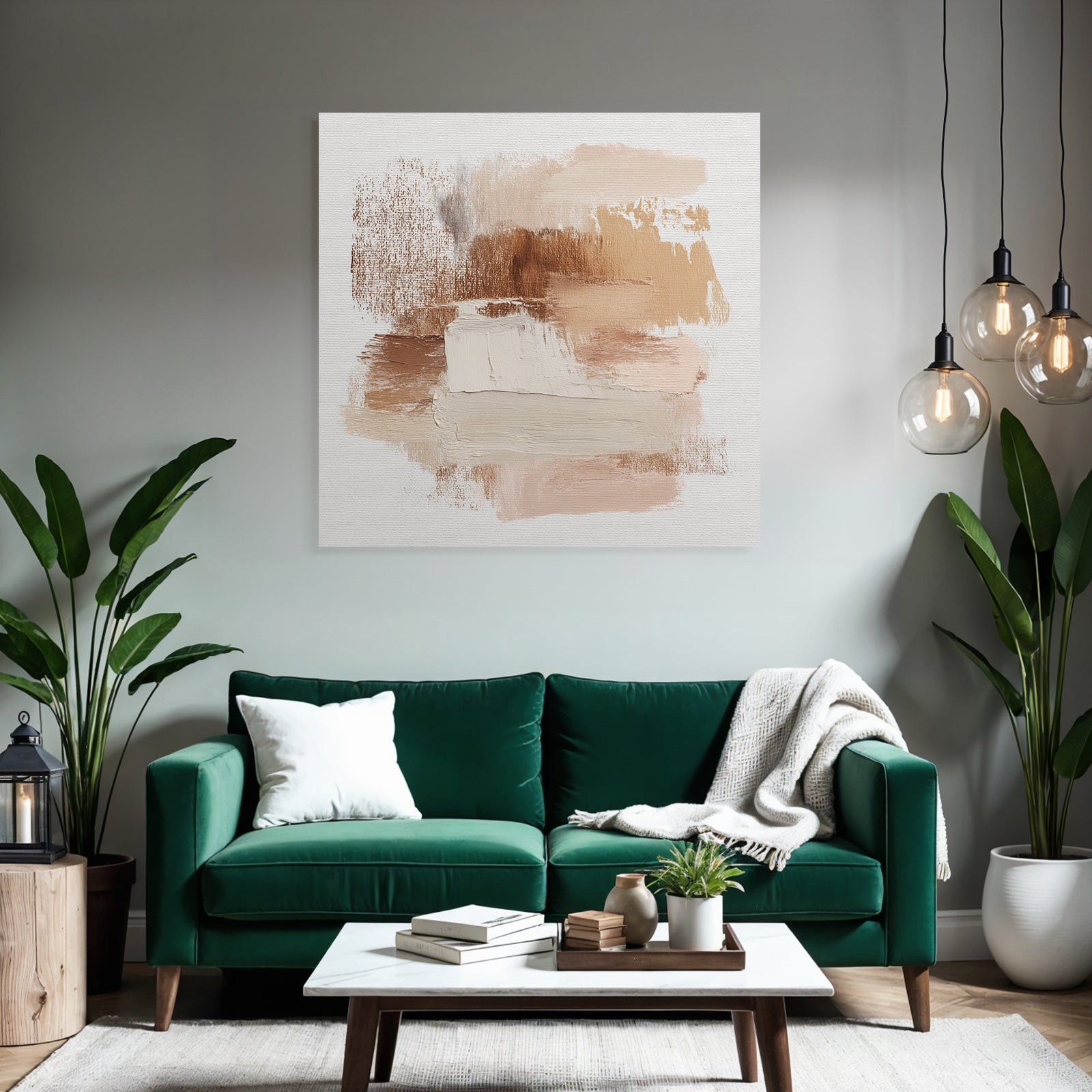 Abstract Composition Earthy Colors Brushstroke Texture Canvas