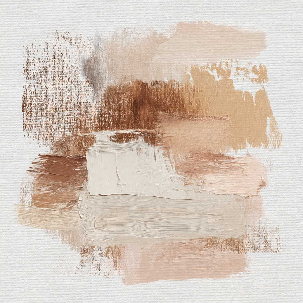 Abstract Composition Earthy Colors Brushstroke Texture Canvas | Japandi | Einrichtungsstile