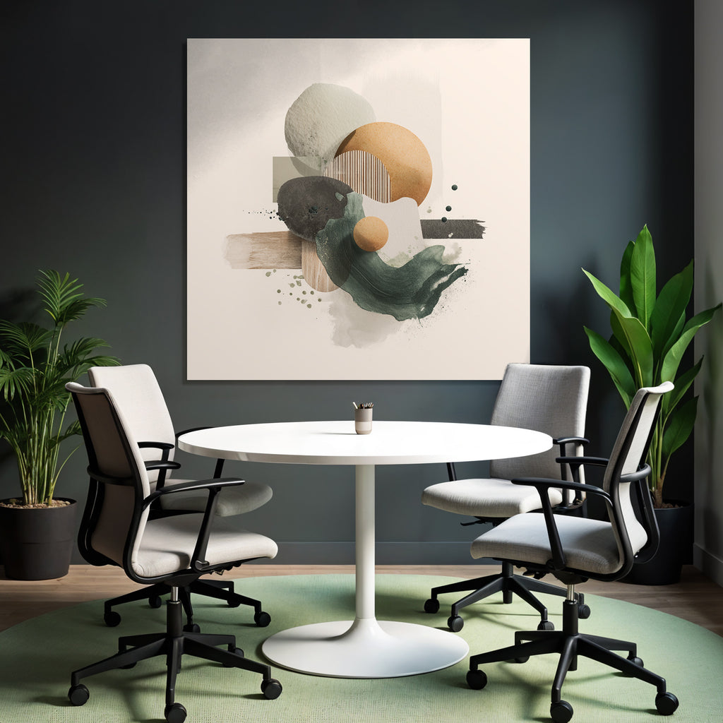 Abstract Composition Various Shapes Textures Muted Color Palette