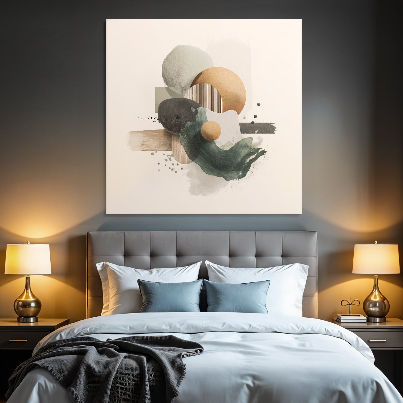 Abstract Composition Various Shapes Textures Muted Color Palette