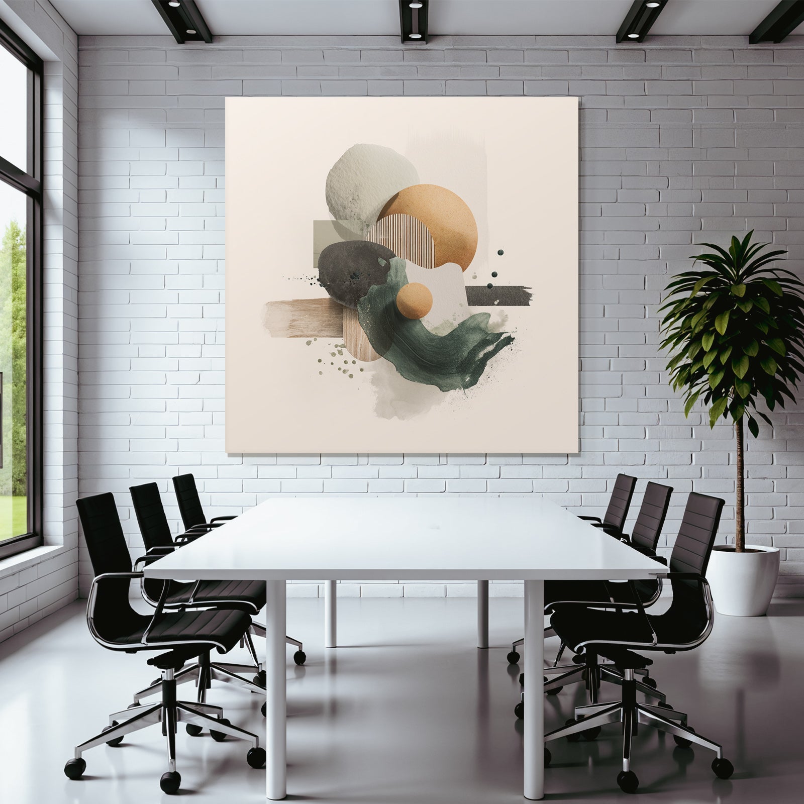 Abstract Composition Various Shapes Textures Muted Color Palette