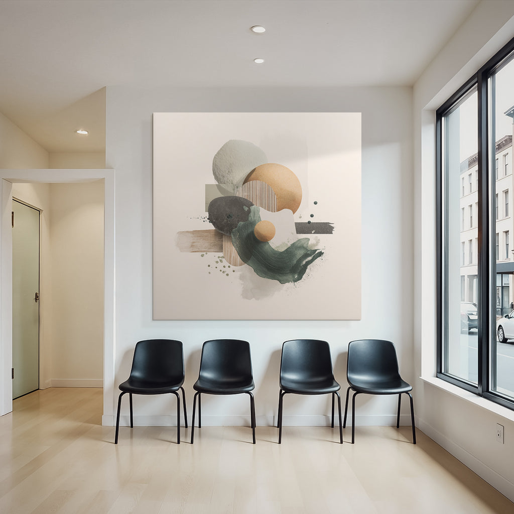 Abstract Composition Various Shapes Textures Muted Color Palette