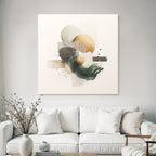 Abstract Composition Various Shapes Textures Muted Color Palette