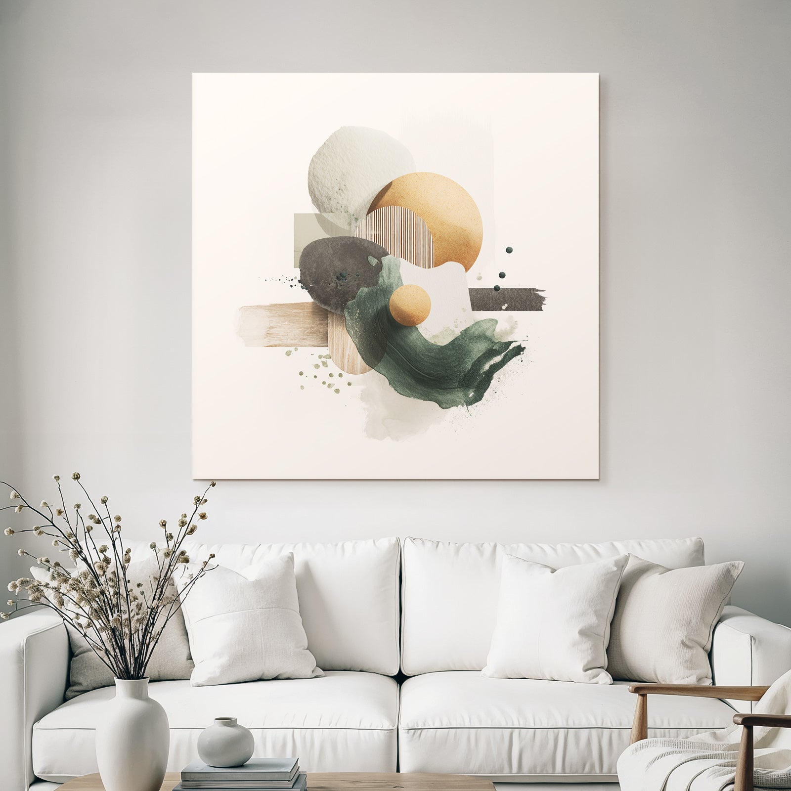 Abstract Composition Various Shapes Textures Muted Color Palette