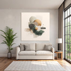Abstract Composition Various Shapes Textures Muted Color Palette