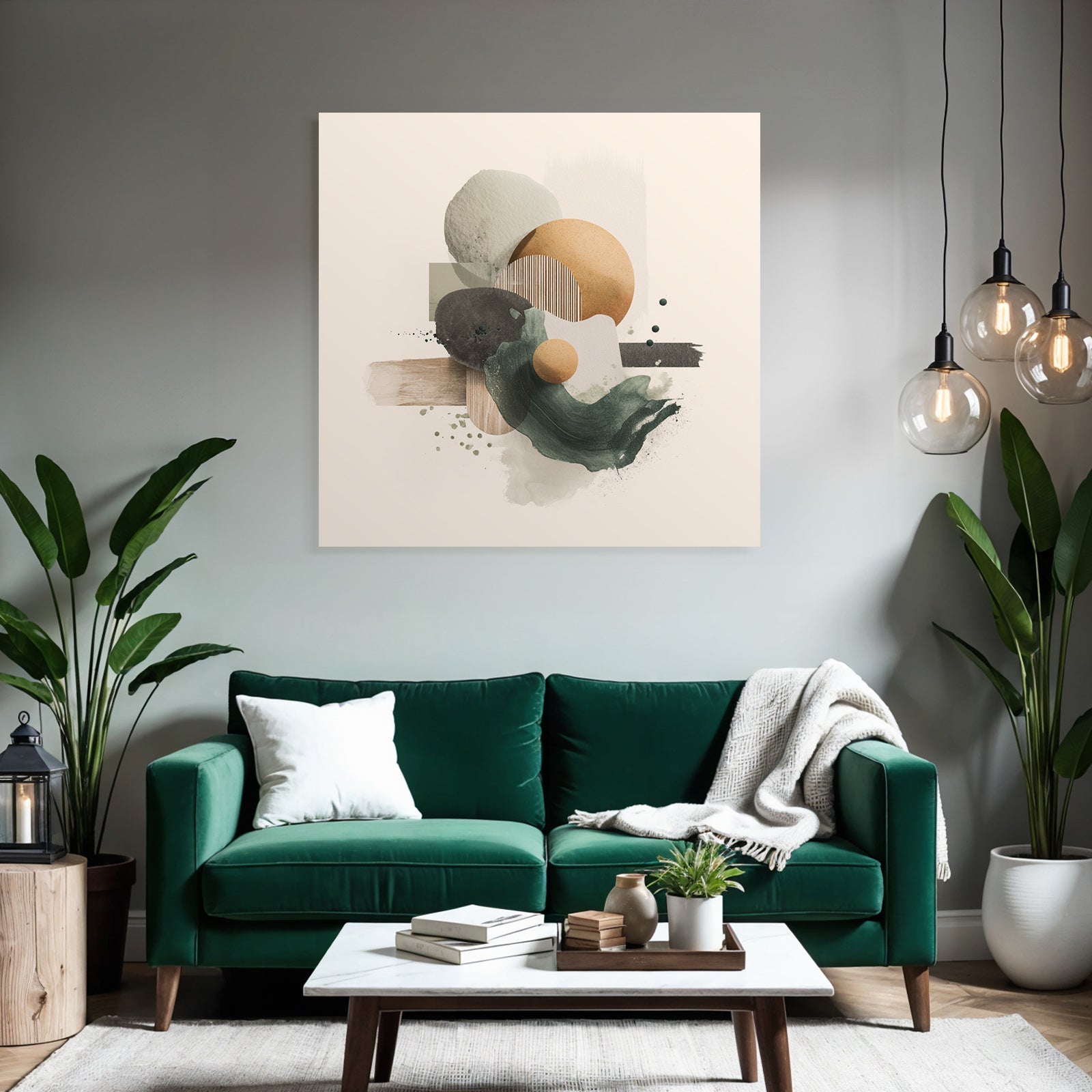Abstract Composition Various Shapes Textures Muted Color Palette