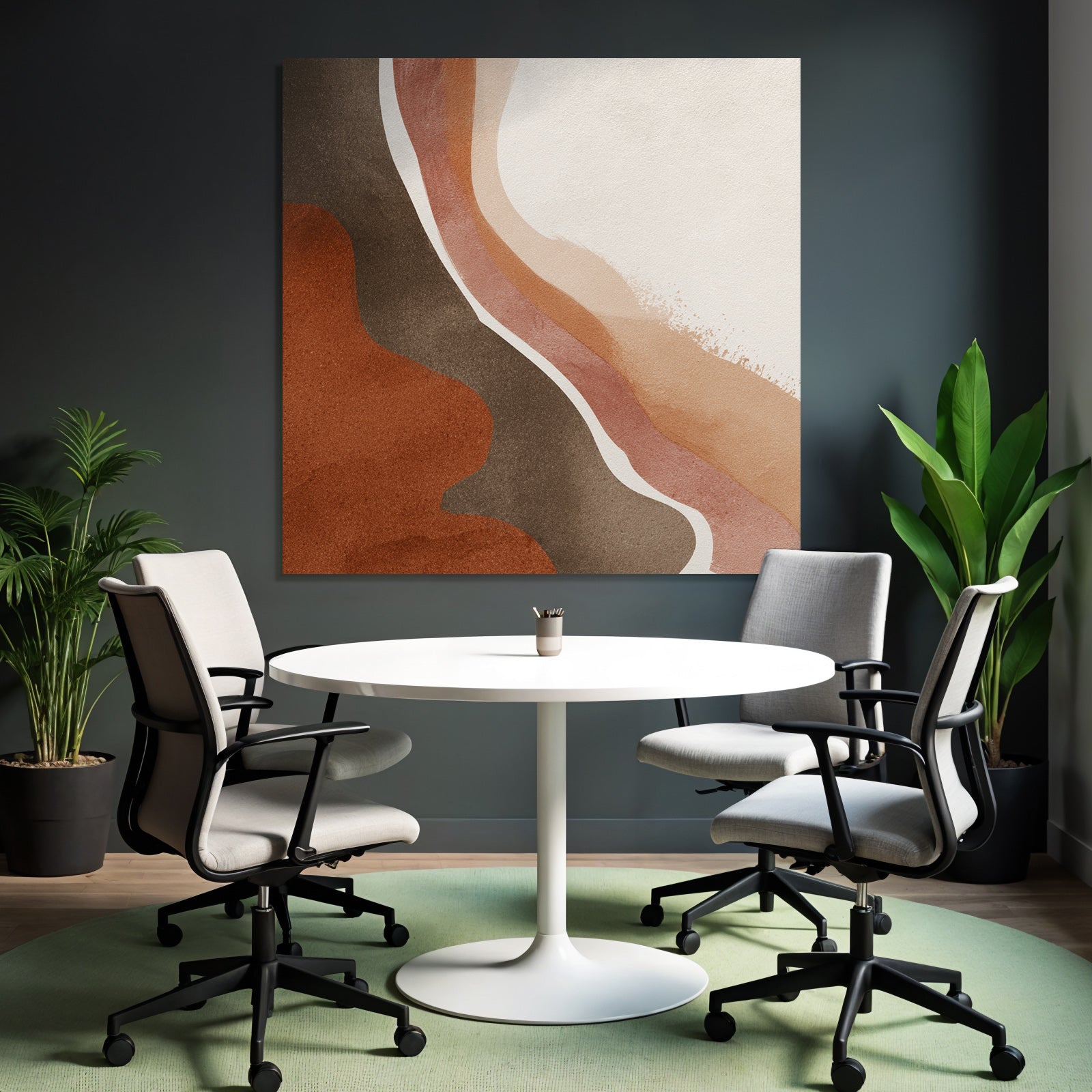 Abstract Design Earthy Shapes Brown Terracotta Cream