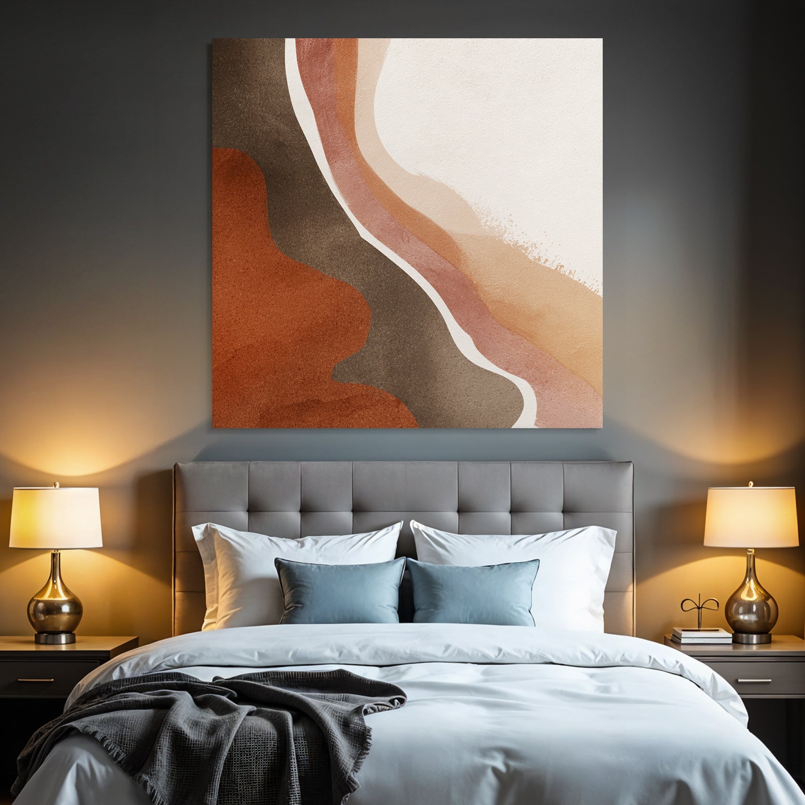 Abstract Design Earthy Shapes Brown Terracotta Cream