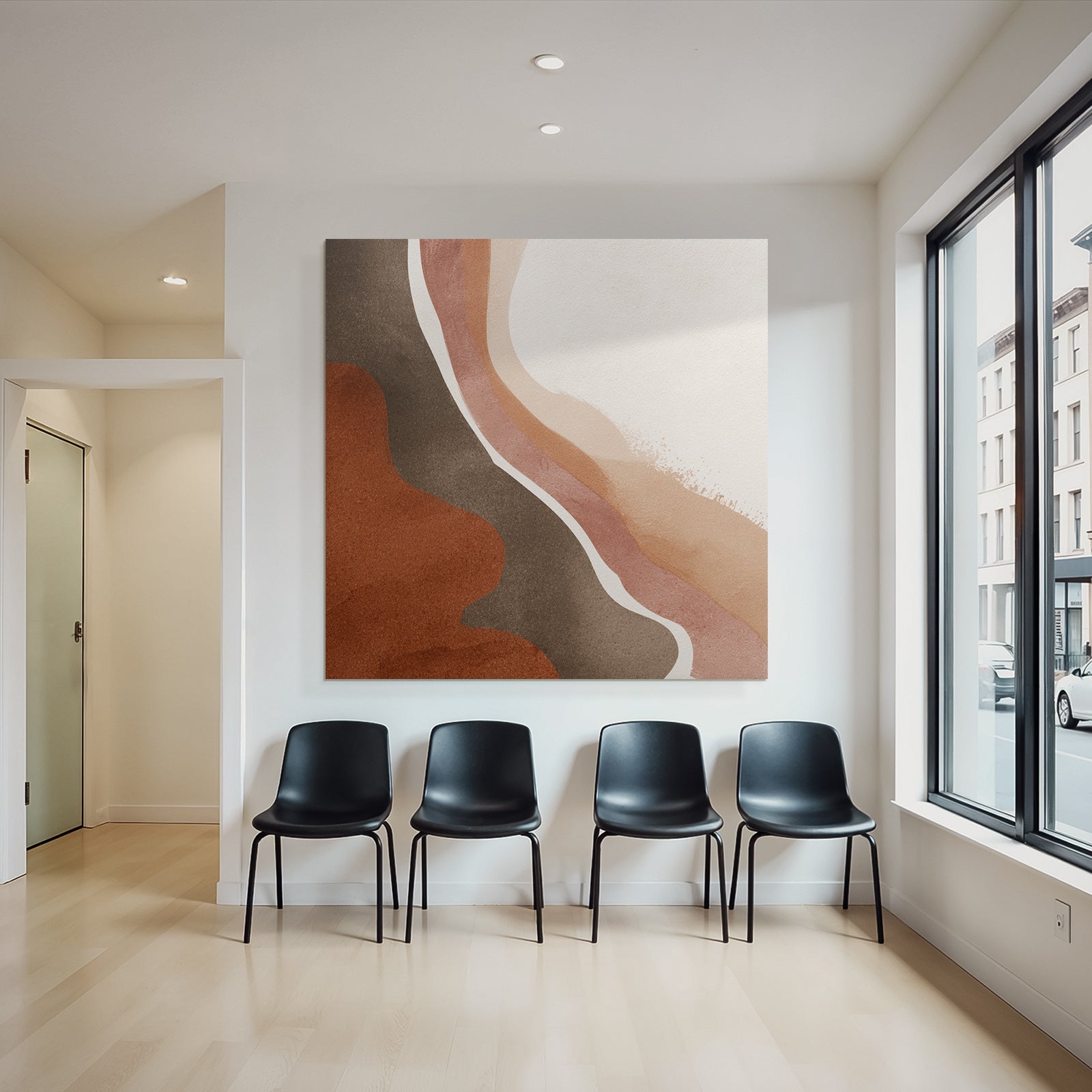 Abstract Design Earthy Shapes Brown Terracotta Cream
