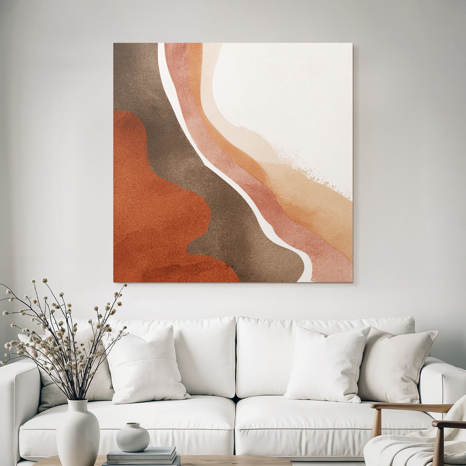 Abstract Design Earthy Shapes Brown Terracotta Cream