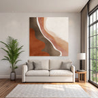 Abstract Design Earthy Shapes Brown Terracotta Cream