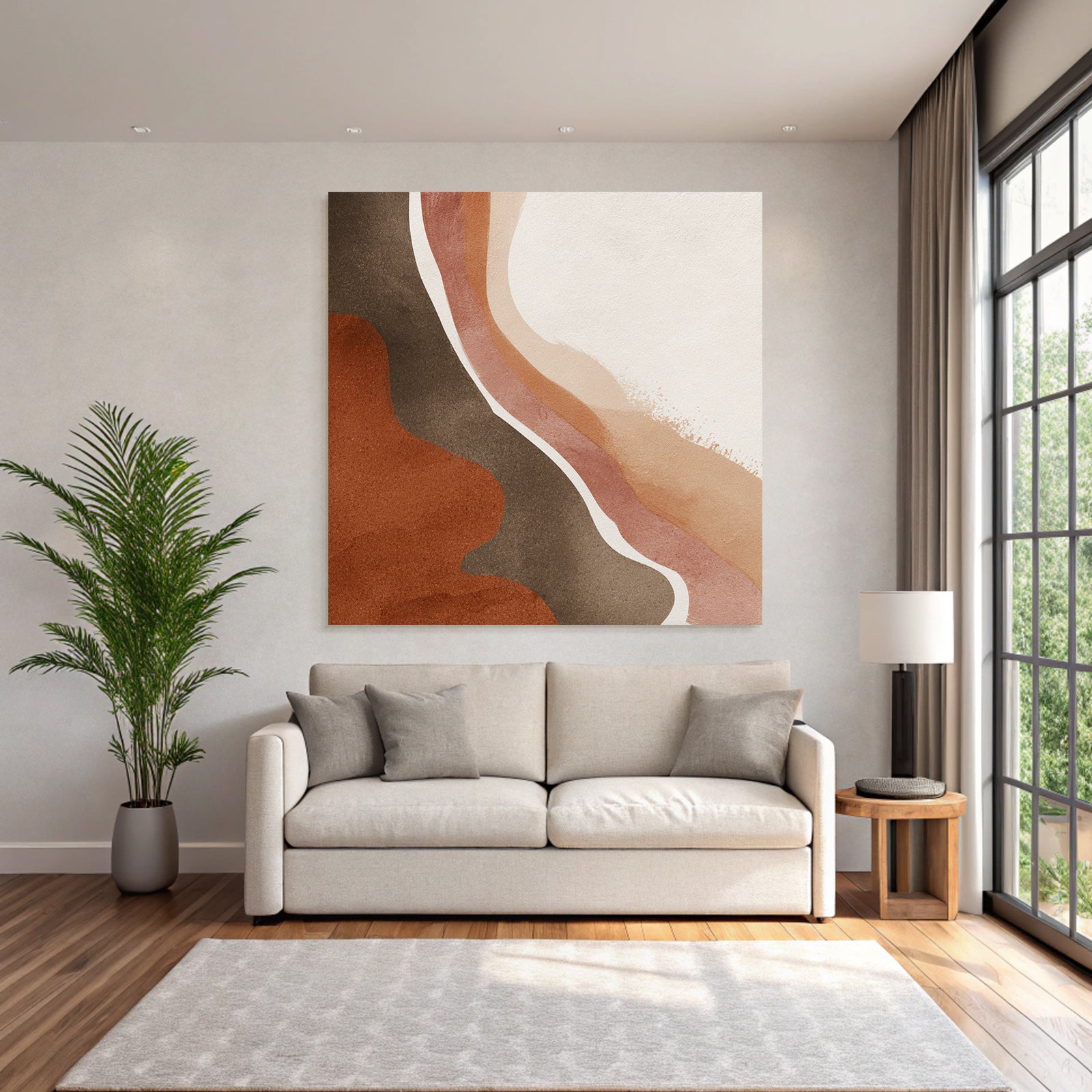 Abstract Design Earthy Shapes Brown Terracotta Cream