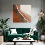 Abstract Design Earthy Shapes Brown Terracotta Cream