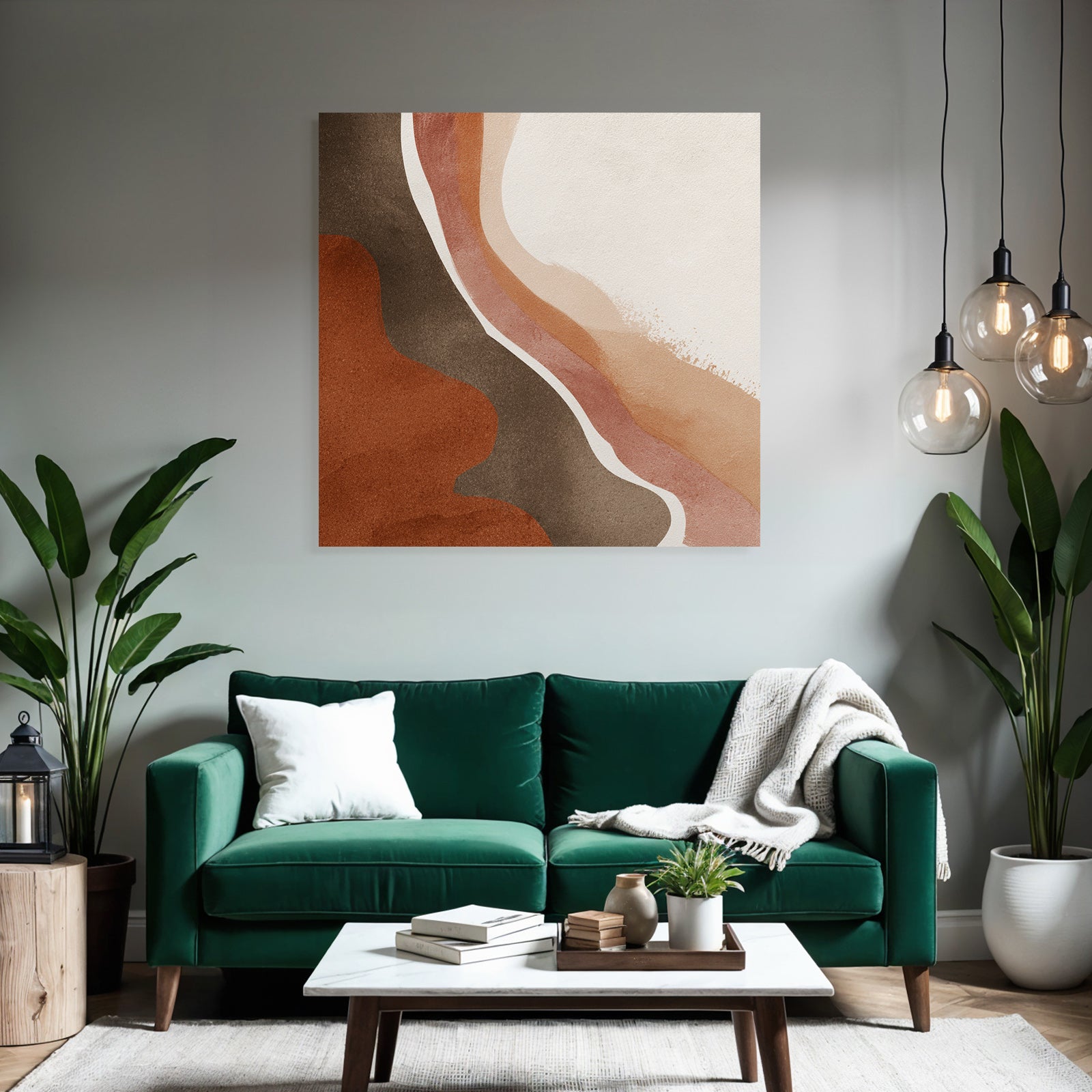 Abstract Design Earthy Shapes Brown Terracotta Cream