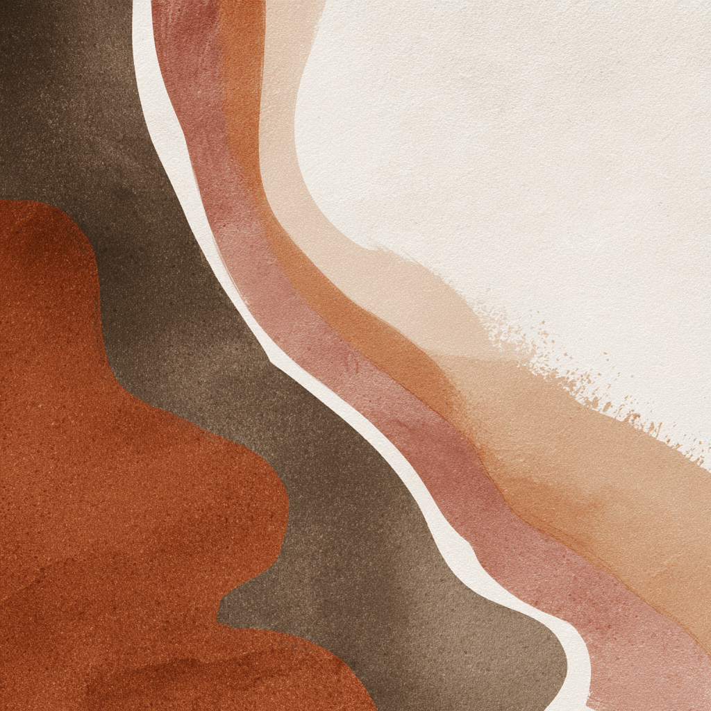 Abstract Design Earthy Shapes Brown Terracotta Cream | Japandi | Einrichtungsstile