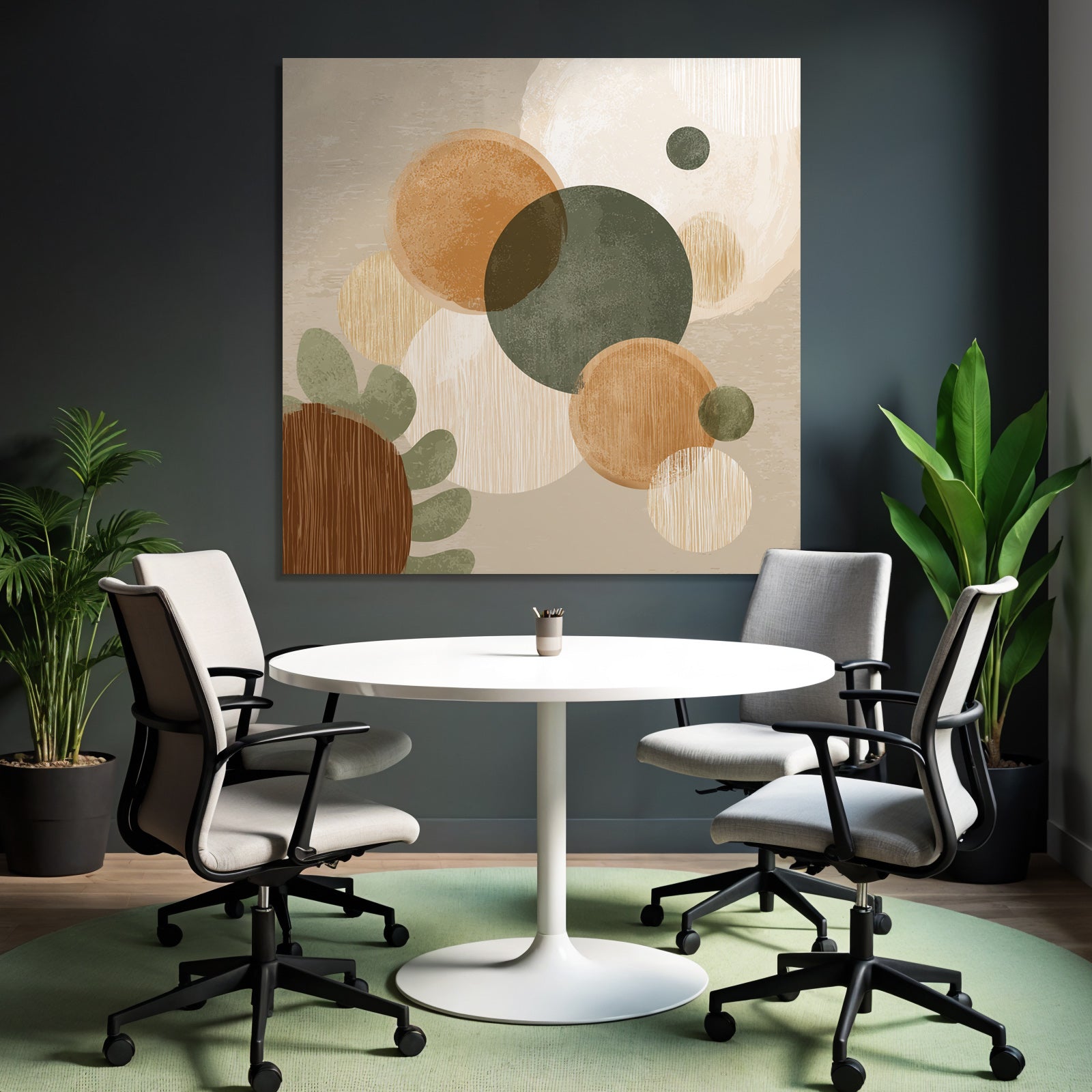 Abstract Design Earthy Tones Circles Shapes Textured Layers