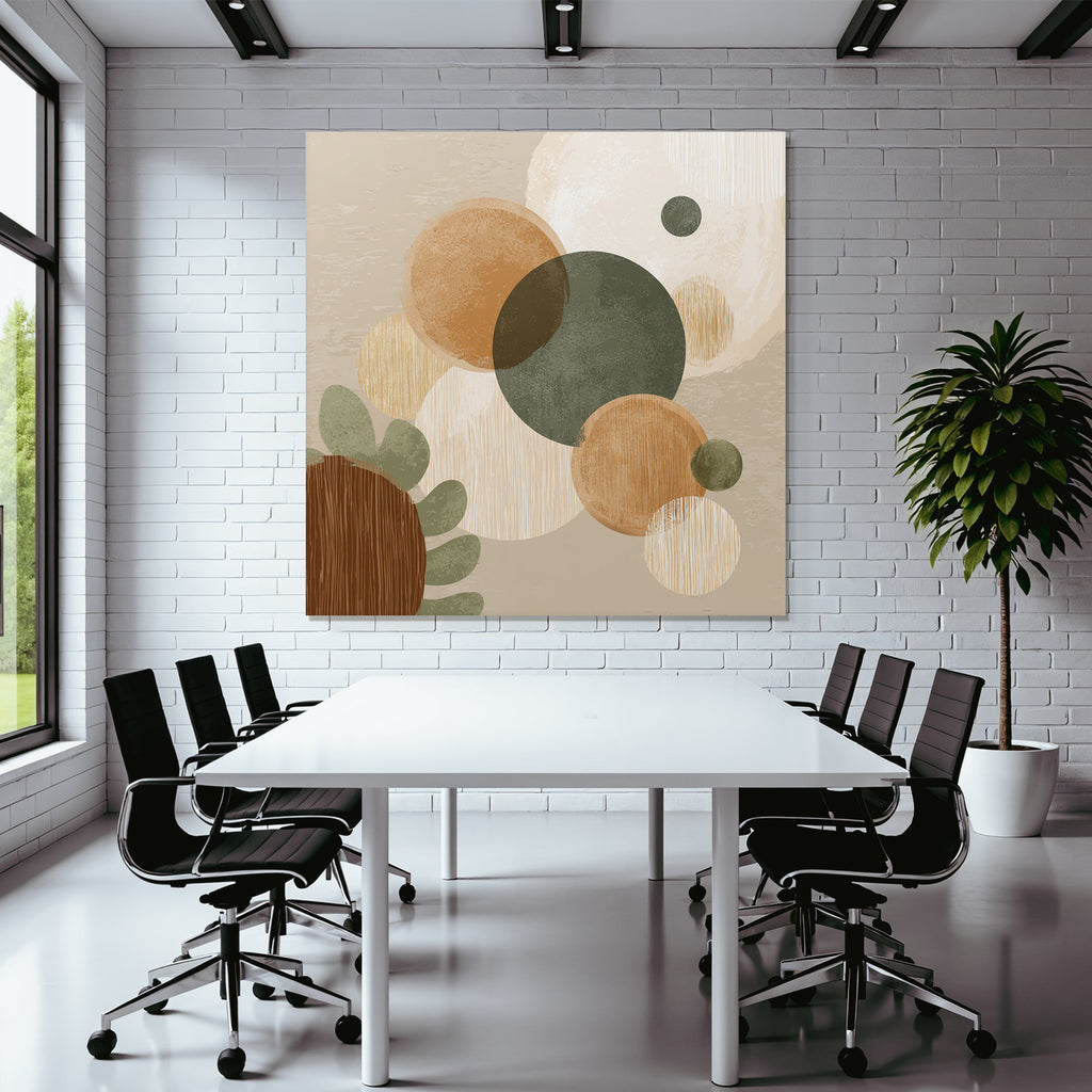 Abstract Design Earthy Tones Circles Shapes Textured Layers