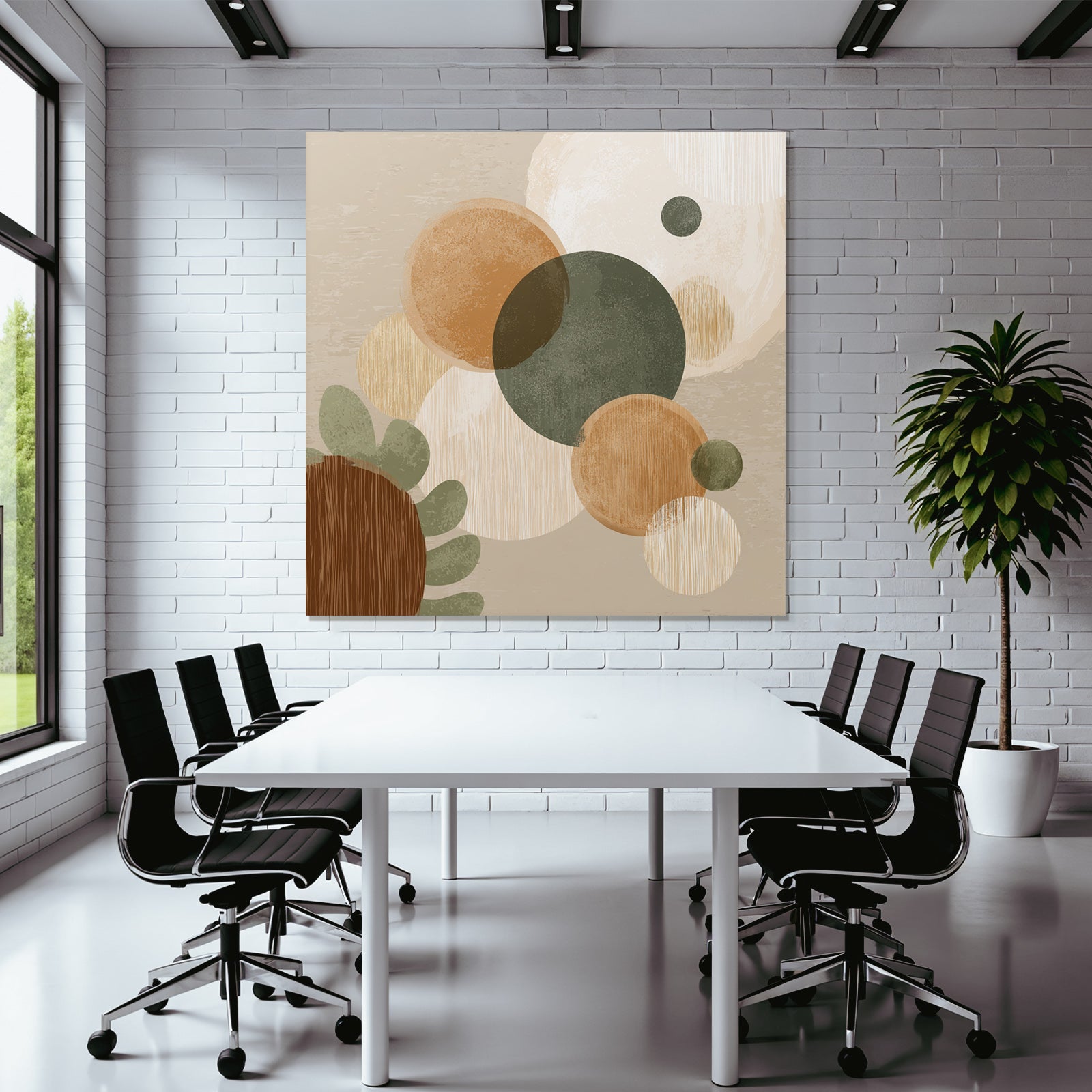 Abstract Design Earthy Tones Circles Shapes Textured Layers