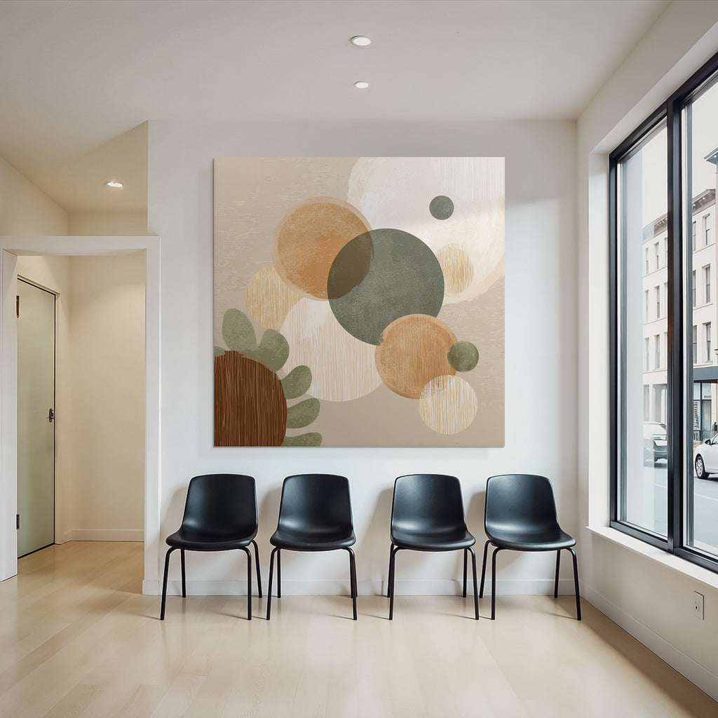 Abstract Design Earthy Tones Circles Shapes Textured Layers
