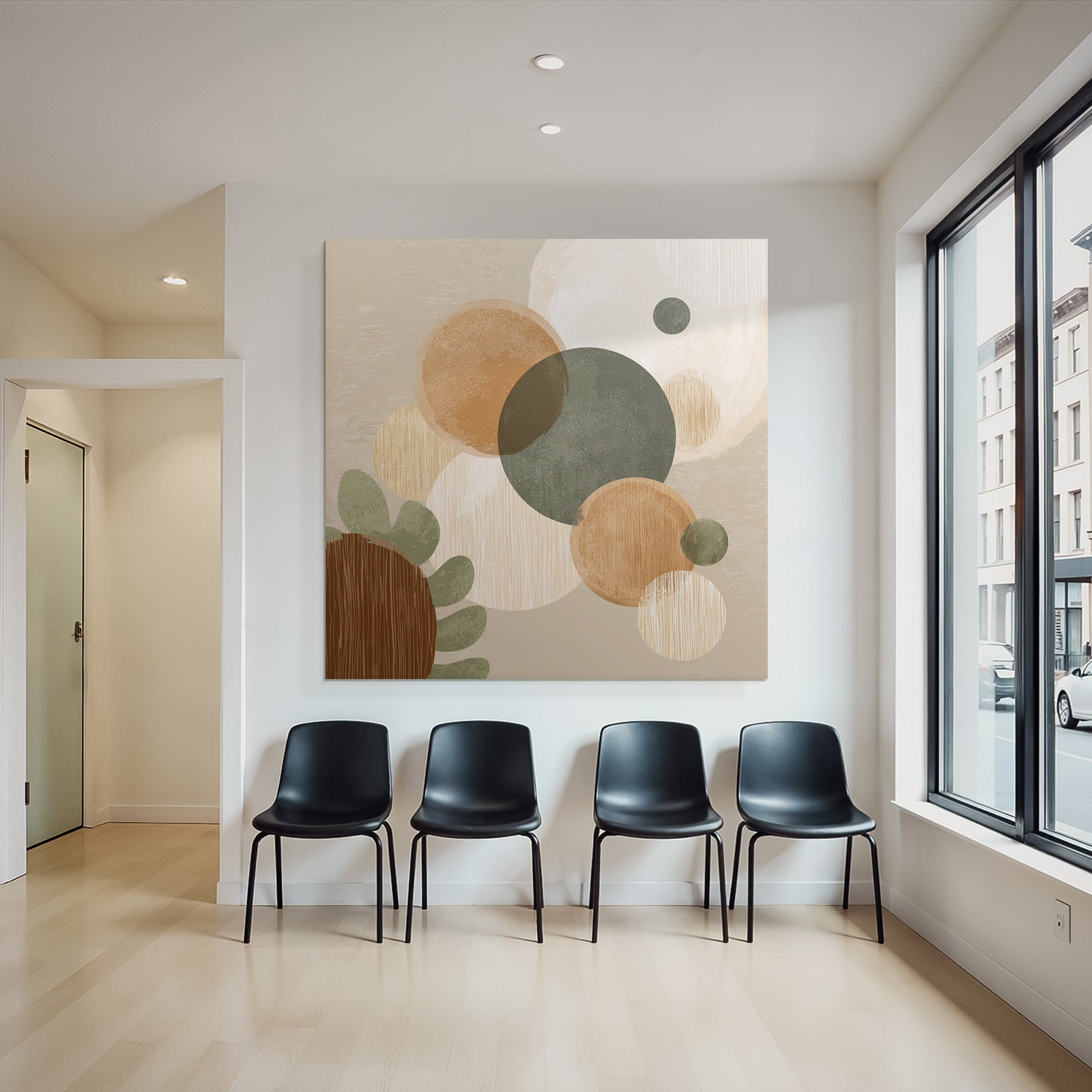 Abstract Design Earthy Tones Circles Shapes Textured Layers