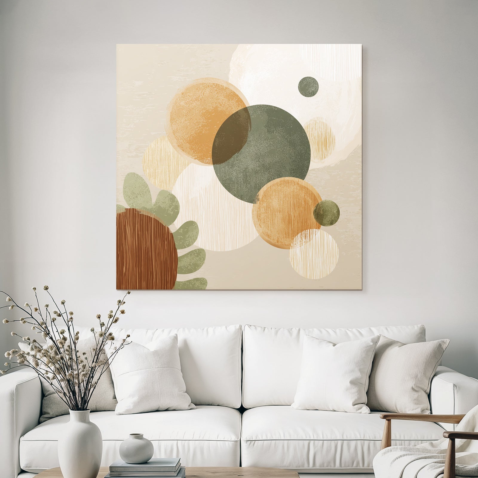 Abstract Design Earthy Tones Circles Shapes Textured Layers