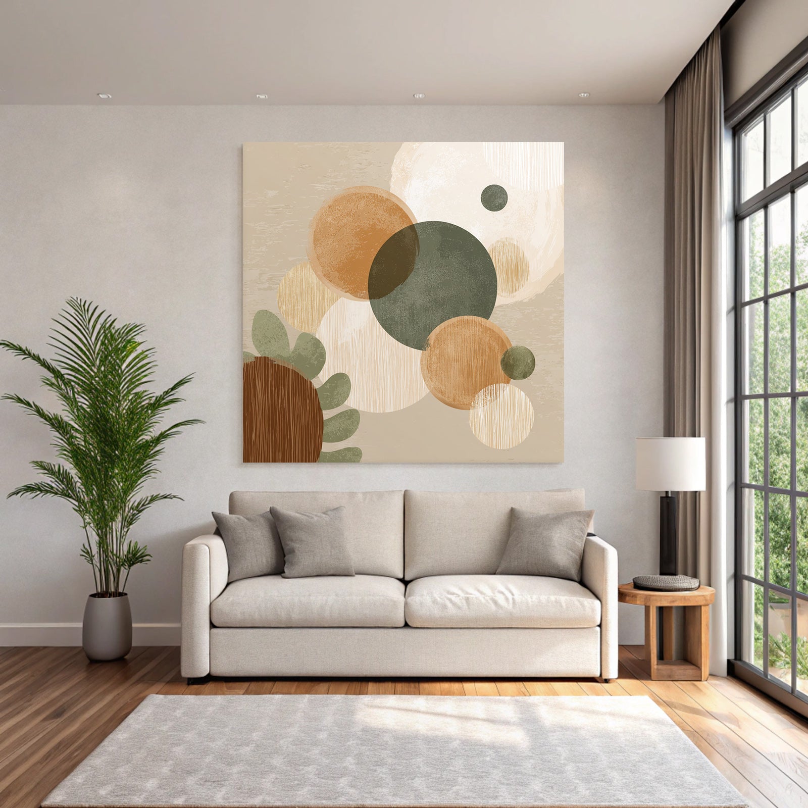 Abstract Design Earthy Tones Circles Shapes Textured Layers