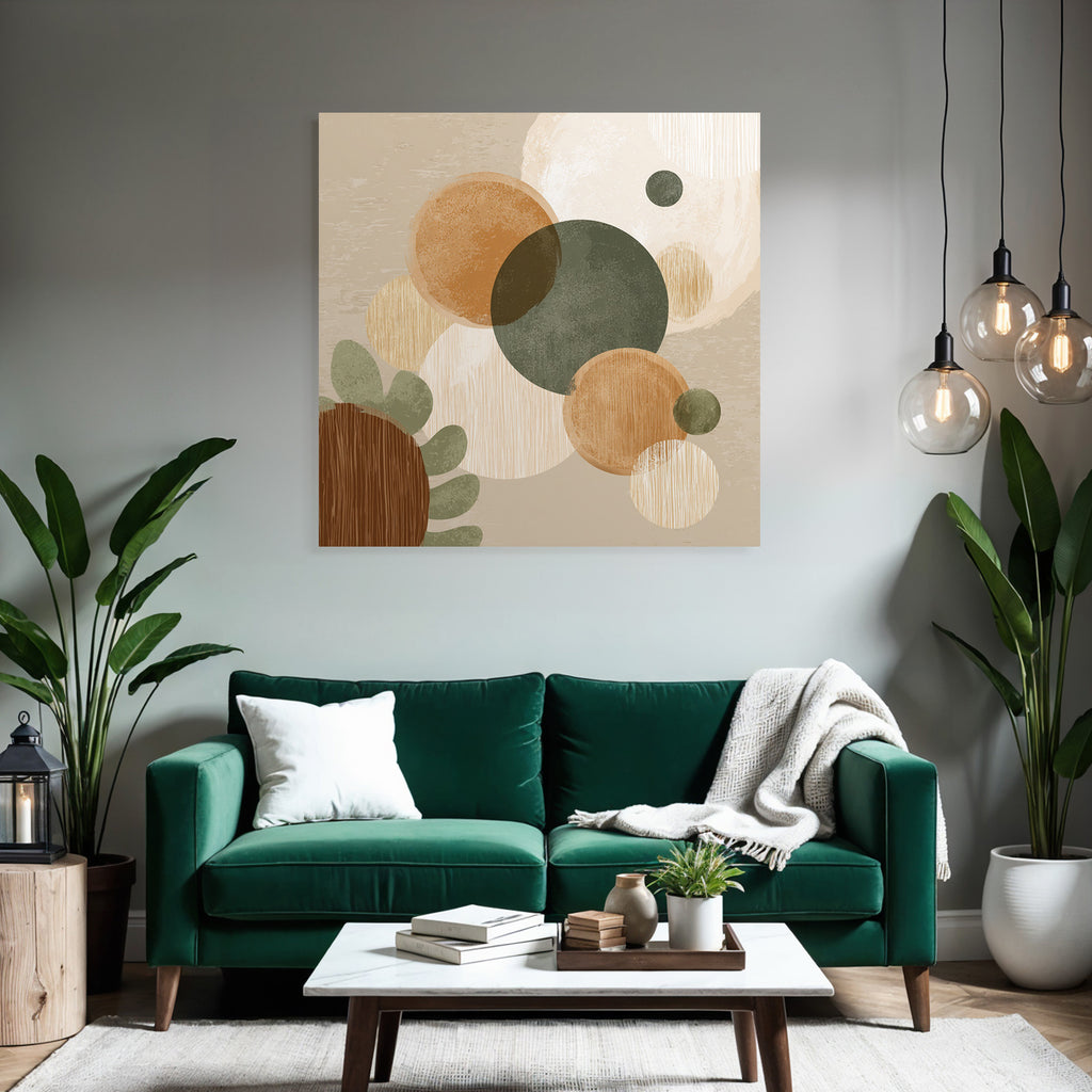 Abstract Design Earthy Tones Circles Shapes Textured Layers