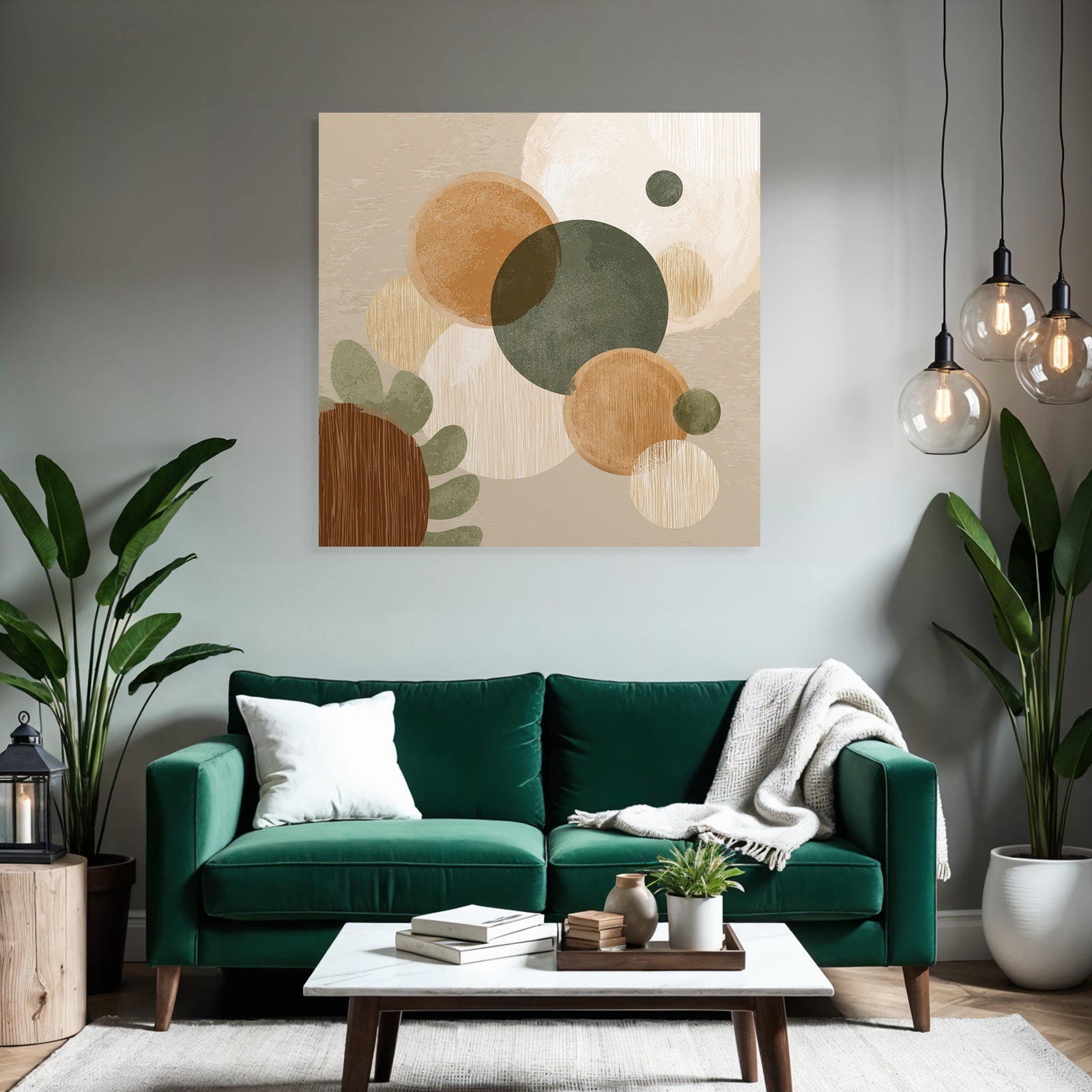 Abstract Design Earthy Tones Circles Shapes Textured Layers
