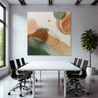 Abstract Design Earthy Tones Shapes Colors Circle Brush Strokes