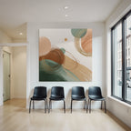 Abstract Design Earthy Tones Shapes Colors Circle Brush Strokes