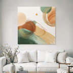 Abstract Design Earthy Tones Shapes Colors Circle Brush Strokes