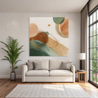 Abstract Design Earthy Tones Shapes Colors Circle Brush Strokes