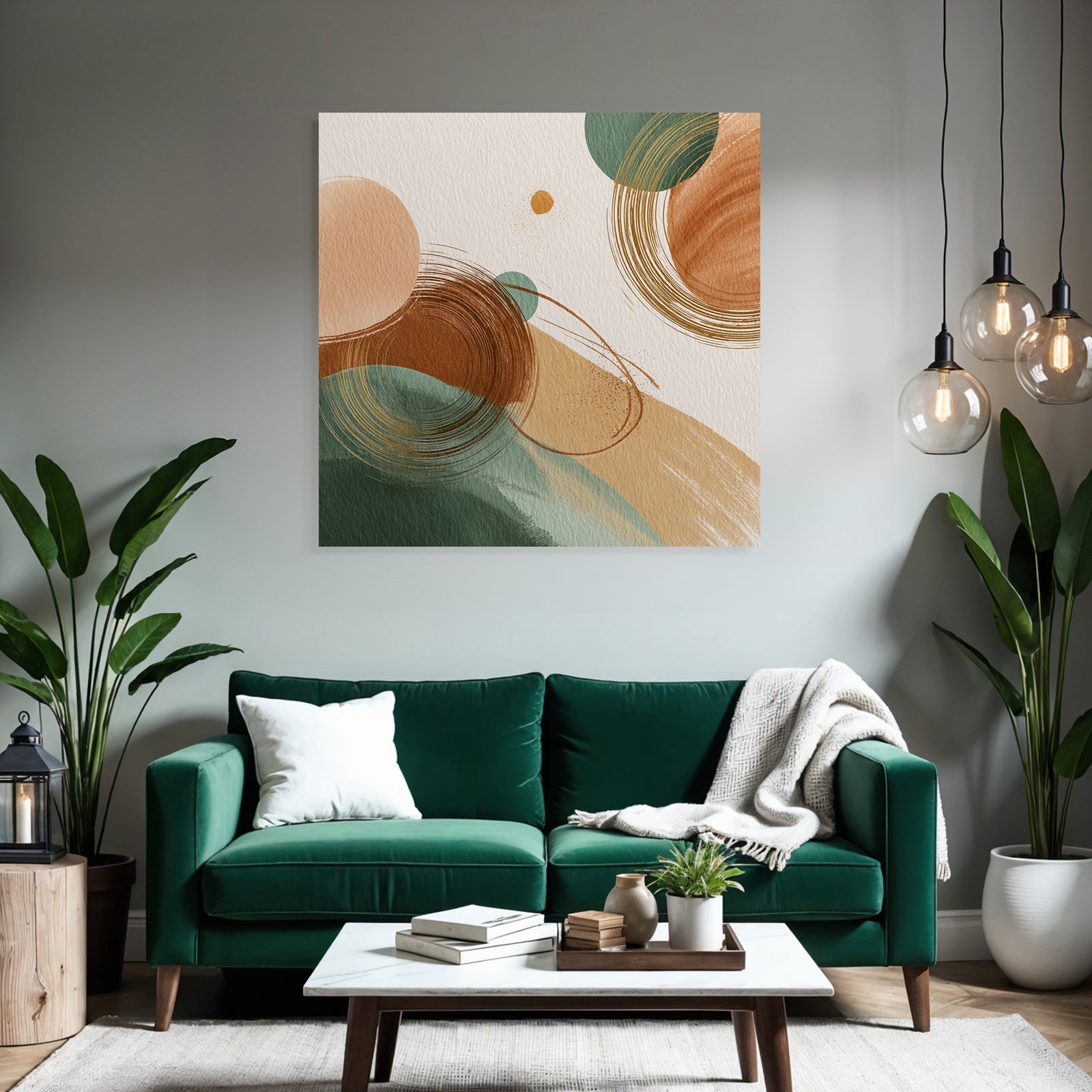 Abstract Design Earthy Tones Shapes Colors Circle Brush Strokes